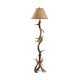 Tipy Floor Lamp | Mica Brown Shade | 66" Deer Antler Resin Base
