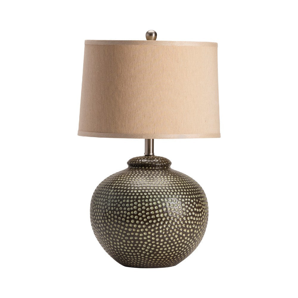 Griz 2pc Table Lamp Set | 26" | Tan Brown Shade | Bronze Ceramic Base