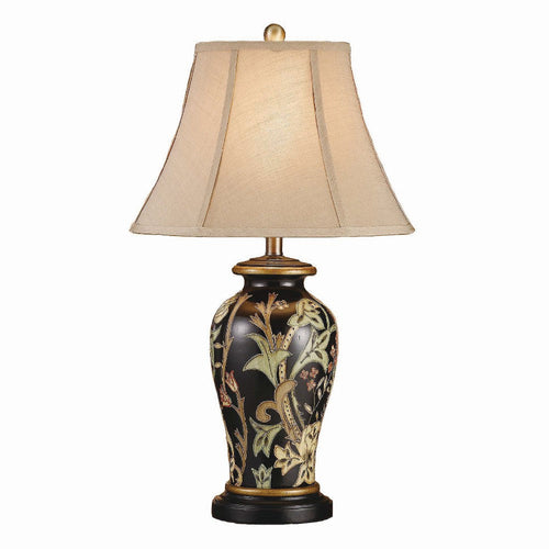 Winy 2pc Accent Table Lamp Set | 29" | Tan Brown Shade | Black Ceramic