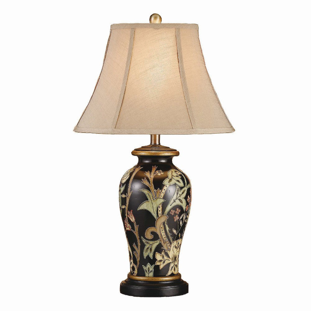 Winy 2pc Accent Table Lamp Set | 29" | Tan Brown Shade | Black Ceramic