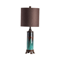 Brown, Teal Blue, Black