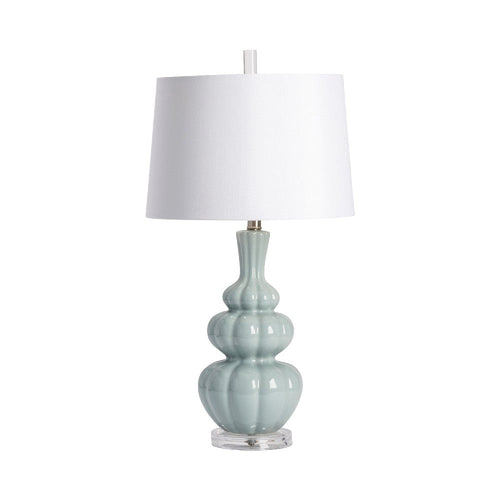 Seri 2pc Accent Table Lamp Set | 29" | White Drum Shade | Baby Blue Ceramic