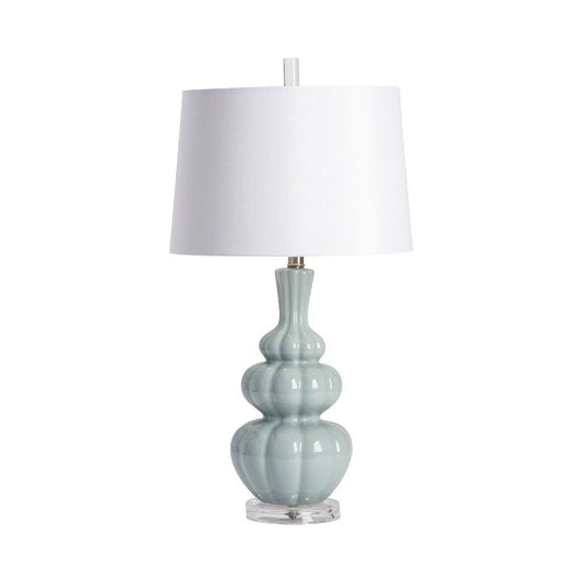 Seri 2pc Accent Table Lamp Set | 29" | White Drum Shade | Baby Blue Ceramic