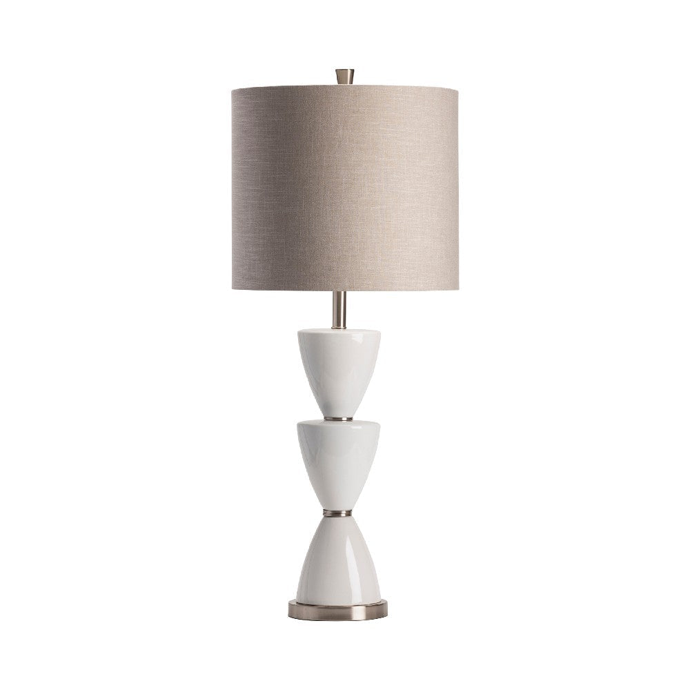 Mori 2pc Accent Table Lamp Set | 37" | Contemporary Glazed White Ceramic