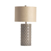 Nici Table Lamp | 27" | Light Gray Drum Shade | Cylindrical Ceramic Design