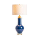 Peni Accent Table Lamp | 32’’ | White Drum Shade | Dutch Blue Ceramic CCL-CVAP2026