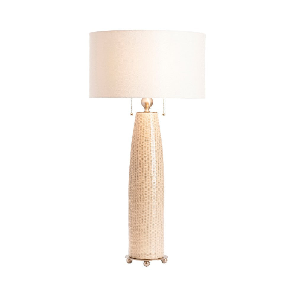 Bary 2pc Table Lamp Set | 36’’ | Pull Chains | White Shade | Beige Ceramic CCL-CVAP2050