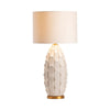 Risa Accent Table Lamp | 34’’ | White Drum Shade | Scalloped Ceramic CCL-CVAP2051
