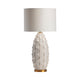 Risa Accent Table Lamp | 34" | White Drum Shade | Scalloped Ceramic