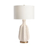 Ramy 2pc Table Lamp Set | 34" | White Drum Shade | Scalloped Ridged Ceramic