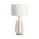 Ramy 2pc Table Lamp Set | 34" | White Drum Shade | Scalloped Ridged Ceramic