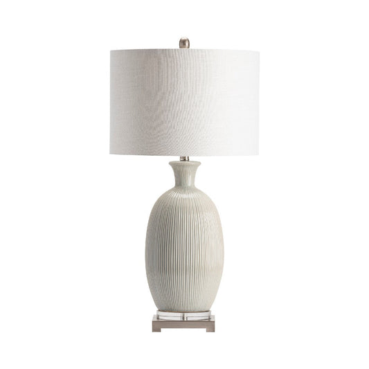 Fela Accent Table Lamp | 31" | White Drum Shade | Bottled Ceramic
