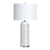 Accent Table Lamp Set of 2 | Gold Banded Ceramic Body | 31" | White