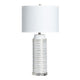 Accent Table Lamp Set of 2 | Gold Banded Ceramic Body | 31" | White