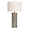 Table Lamp Set of 2 | Gray Crosshatch Pattern | 28" | Cream Shade