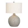 Table Lamp | Gray Braided Ceramic Body | 26’’ | White Linen Shade CCL-CVAP2827