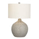 Table Lamp | Gray Braided Ceramic Body | 26’’ | White Linen Shade CCL-CVAP2827