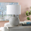 Table Lamp | Gray Braided Ceramic Body | 26’’ | White Linen Shade CCL-CVAP2827