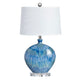 Accent Table Lamp Set of 2 | Blue Round Bottle Shaped Ceramic Body