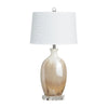 Table Lamp Set of 2 | Beige and Gold Ceramic Vase Design |30"