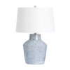Huma Table Lamp | Gray Ceramic Body | White Tapered Drum Shade | 27"