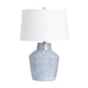 Huma Table Lamp | Gray Ceramic Body | White Tapered Drum Shade | 27"