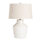 Huma Table Lamp | Cream Ceramic Base | White Tapered Drum Shade | 27"