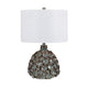 Set of 2 Table Lamp | Teal Brown Textured  Ceramic Base | Drum Shade