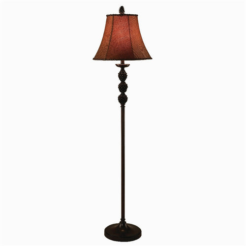 Accent Floor Lamp | 63" | Pinecone Resin | Cognac Brown Mica Shade