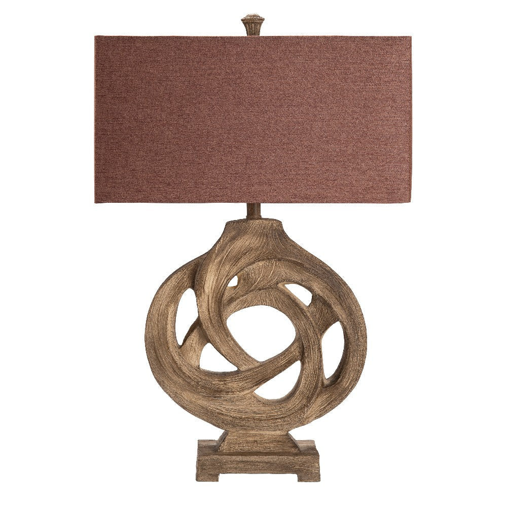 Accent Table Lamp Set of 2 | Coiled Branch Resin Base | Brown Finish