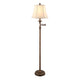 Set of 2 Floor Lamps | Bronze Metal Swing Arm | Tan Fabric Empire Shade