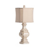 Accent Table Lamp Set of 2 | Cream Mitered Shade | 28" | Washed White