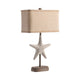 Starfish Table Lamp Set of 2 | White Resin & Iron | Linen Shade | 29"