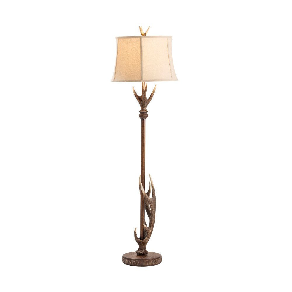 Antler Floor Lamp | Resin Metal Base | Coastal Beige Linen Shade 67’’ CCL-CVAVP1426