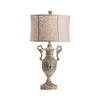 Urn Base Table Lamp Set of 2 | Distressed Resin | Oatmeal Linen Shade | 33’’ CCL-CVAVP1461