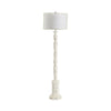 Traditional Floor Lamp | White Resin | Hardback Drum Shade | 61"