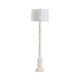 Traditional Floor Lamp | White Resin | Hardback Drum Shade | 61"