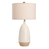 Coastal Table Lamp Set of 2 | Cream Resin | Oatmeal Linen Shade | 32"