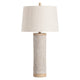 Table Lamp Set of 2 | Sandy White-Washed Resin & Rope | Linen Shade | 32"