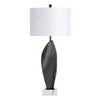 Table Lamp Set of 2 | Black and White | Resin and Marble | Linen Shade | 33"