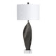 Table Lamp Set of 2 | Black and White | Resin and Marble | Linen Shade | 33"