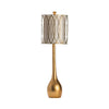 Table Lamp Set of 2 | Off White Silk Drum Shade | Vintage Gold Base | 39"