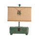 Resin Table Lamp Set of 2 | Tan Burlap Shade | Green Resin Tackle Box CCL-CVAVP829