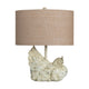 Table Lamp Set of 2 | White Rooster Base | Tan Fluted Shade | 21"