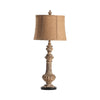 Table Lamp Set of 2 | Classical Dark Cream Resin | Tan Burlap Shade | 35"