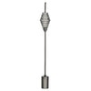 70" Floor Lamp | Gray-Green Glass Shade | Dark Gray Metal Base