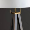 Lenny Accent Floor Lamp | Retro Bronze Metal Tripod Base | Linen Shade CCL-CVAZER041