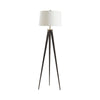 Lenny Accent Floor Lamp | Retro Bronze Metal Tripod Base | Linen Shade