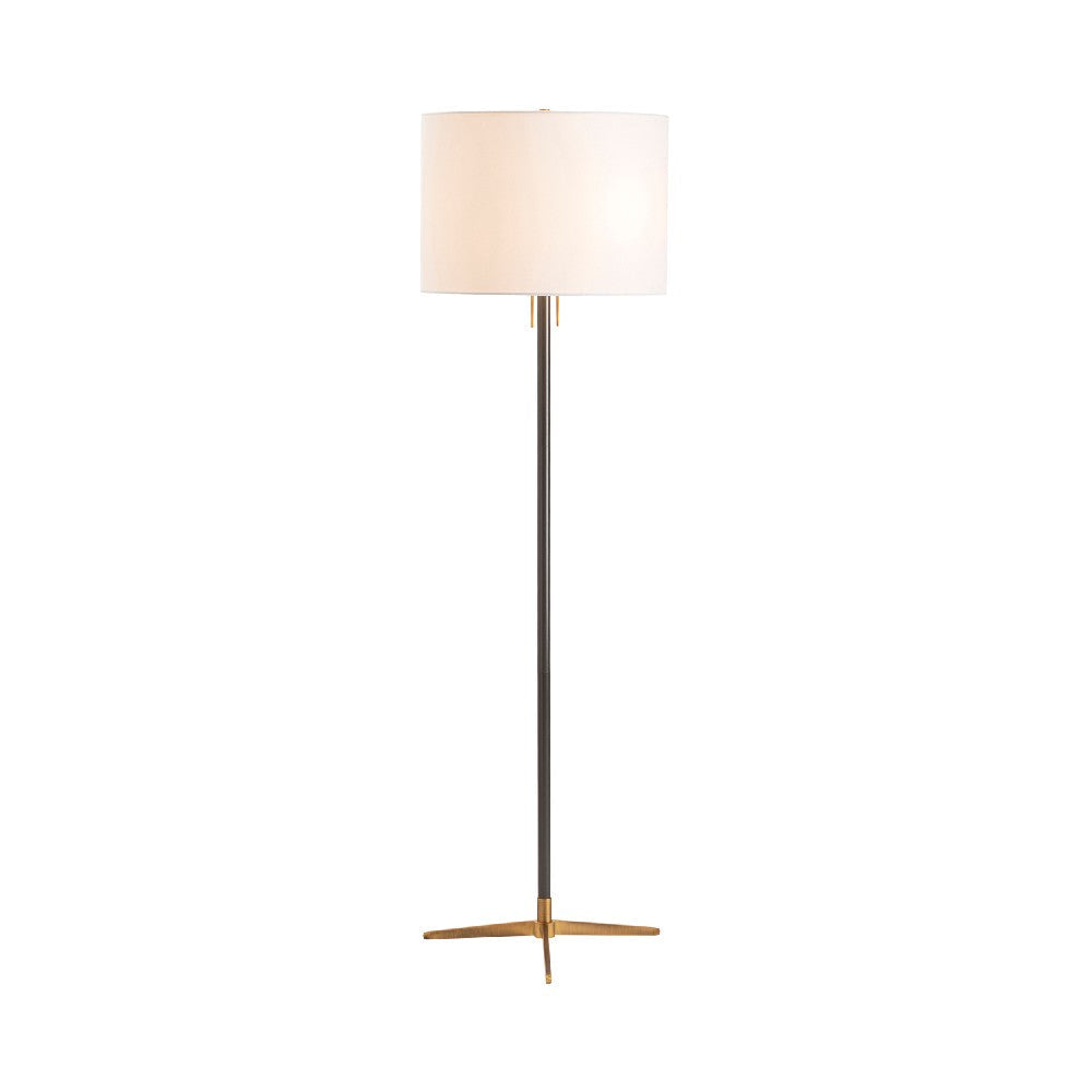 Vedy Floor Lamp with Retro Black Gold Metal Base | White Drum Shade CCL-CVAZER051
