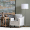 Vedy Floor Lamp with Retro Black Gold Metal Base | White Drum Shade CCL-CVAZER051